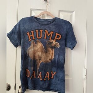 Hump Day Blue Tie Dye Shirt With Camel Graphic S
